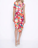 Load image into Gallery viewer, Abstract Print One-Shoulder Mid-Length Dress