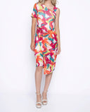 Load image into Gallery viewer, Abstract Print One-Shoulder Mid-Length Dress